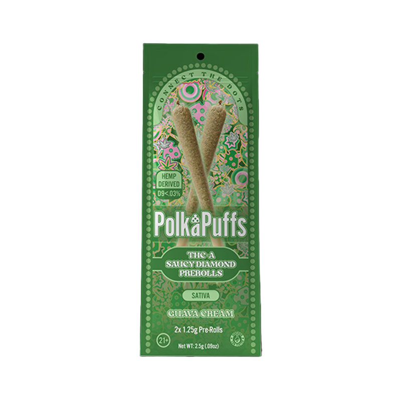 Polka Puff | Saucy Diamond THCa Pre Rolls: 2x 1.25g