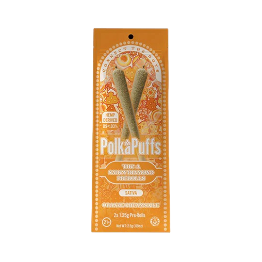 Polka Puff | Saucy Diamond THCa Pre Rolls: 2x 1.25g