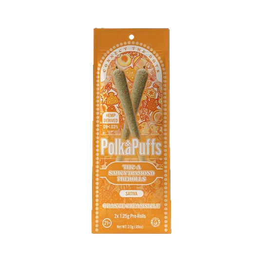Polka Puff | Saucy Diamond THCa Pre Rolls: 2x 1.25g
