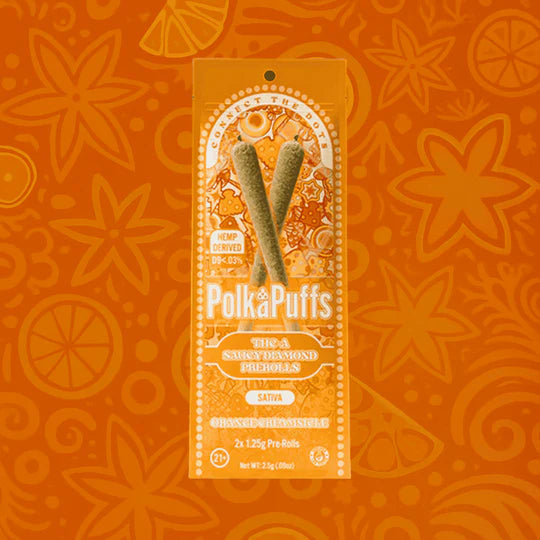 Polka Puff | Saucy Diamond THCa Pre Rolls: 2x 1.25g
