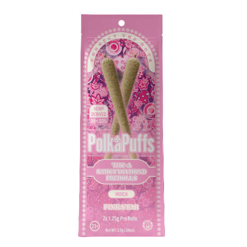 Polka Puff | Saucy Diamond THCa Pre Rolls: 2x 1.25g