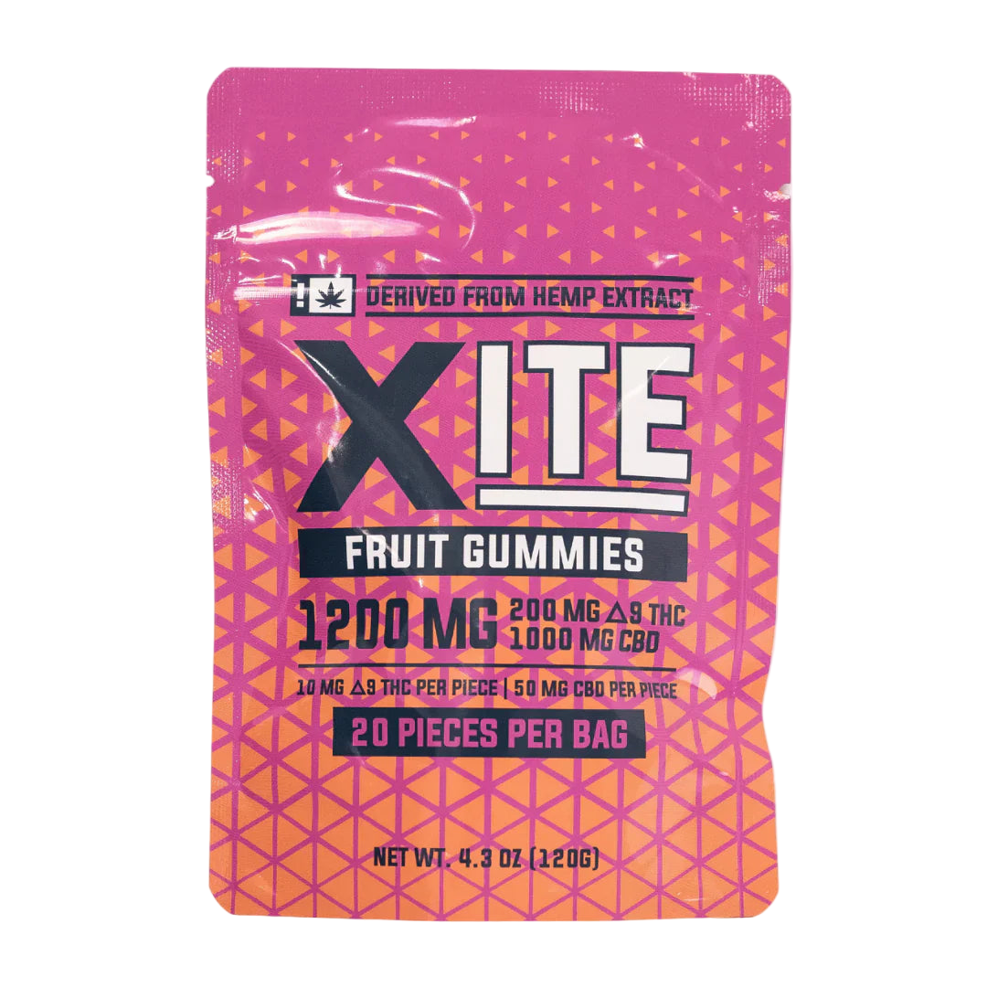 THC-A Gummies|XITE D9 Fruit Gummies : 1200 mg (20ct)