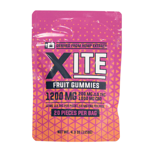 THC-A Gummies|XITE D9 Fruit Gummies : 1200 mg (20ct)