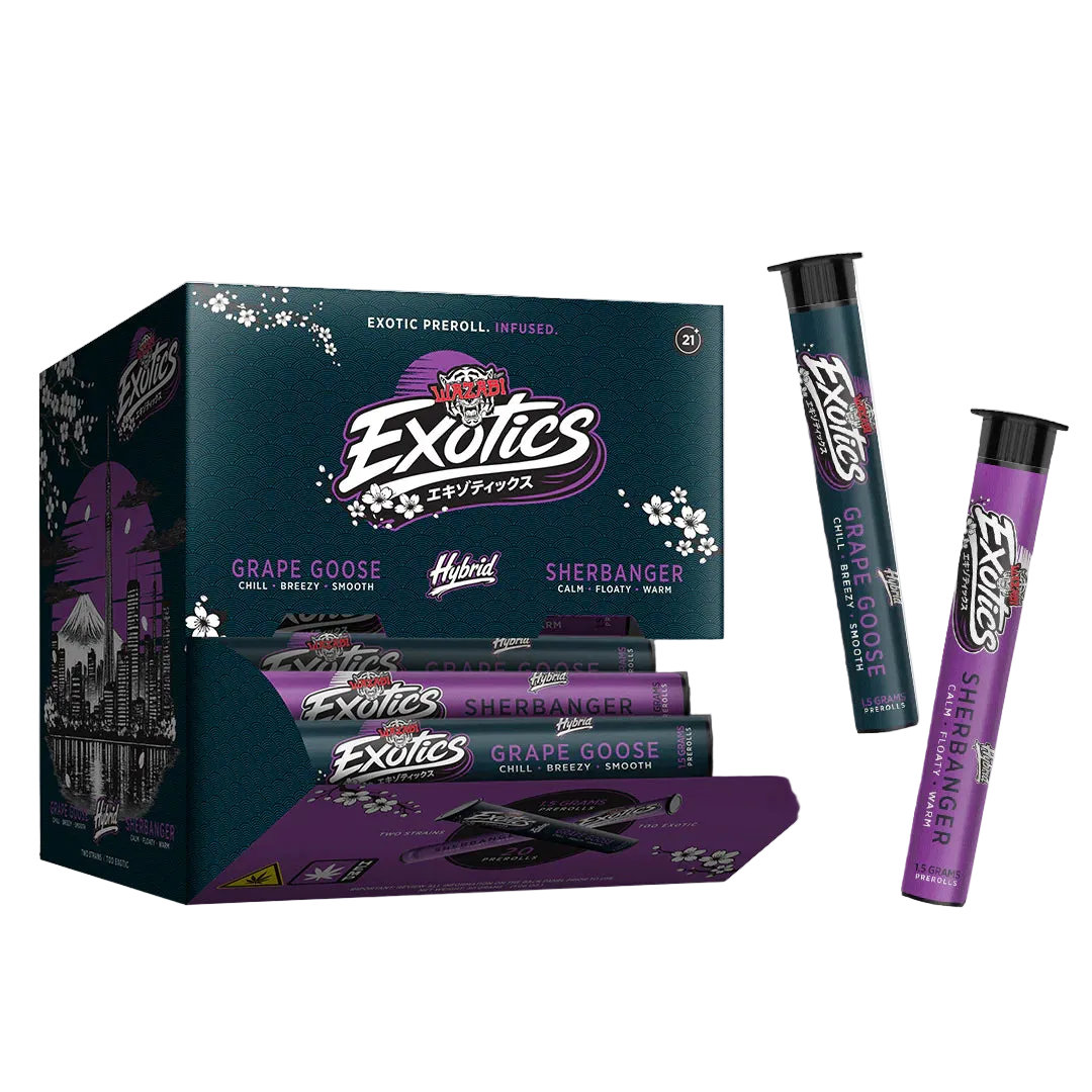 Wazabi Exotics D9 THC/CBD Pre- roll (2 ct) 3 g