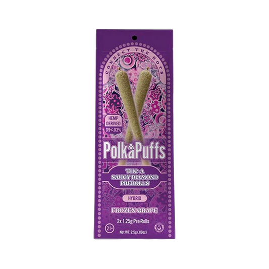 Polka Puff | Saucy Diamond THCa Pre Rolls: 2x 1.25g
