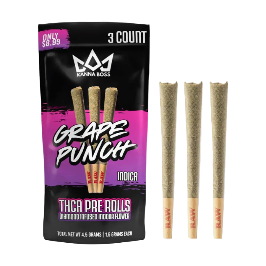 Kanna Boss| Diamond Infused THC-A Pre-Rolls(3ct)4.5g