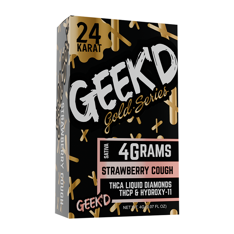 GEEK'D | GOLD SERIES | Full-Spec 4G Disposable Vape : Strawberry Cough - SATIVA
