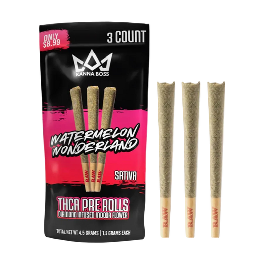Kanna Boss| Diamond Infused THC-A Pre-Rolls(3ct)4.5g